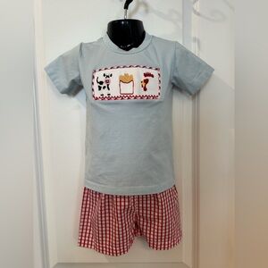 Banana Split ‘Cow Fries and Chicken’ Smocked Set